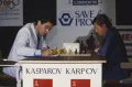 Гарри Каспаров и Анатолий Карпов во время 3-го матча за звание чемпиона мира по шахматам. Лондон. 1986