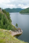 Скальный массив на реке Бирюса (Иркутская область, Россия)