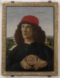 Сандро Боттичелли. Портрет неизвестного с медалью Козимо Медичи Старшего. 1474–1475