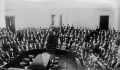 Депутаты во время открытия первой сессии египетского парламента. 1924