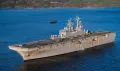 Универсальный десантный корабль USS Iwo Jima класса Wasp ВМС США принимает участие в учениях НАТО Trident Juncture 2018.  Норвегия. 29 октября 2018