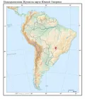 Водохранилище Жупия на карте Южной Америки