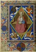 Ангерран Картон. Господь во славе. Миниатюра из Молитвенника Жана де Мартена. 1466