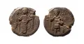Вислая актовая печать князя Ростислава Мстиславича, свинец. 1154; 1157–1158
