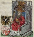 Сигизмунд Люксембургский. Миниатюра из «Хроники венгров» Яноша Туроци. 1488