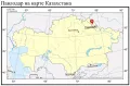 Павлодар на карте Казахстана