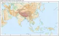 Горная система Гималаи на карте зарубежной Азии