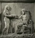 Рея передаёт Кроносу завёрнутый в пелёнки камень. Римская копия с греческого оригинала середины 4 в. до н. э. 