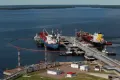 Порт на острове Высоцкий в Финском заливе (Ленинградская область)