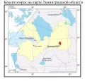 Бокситогорск на карте Ленинградской области