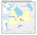 Кириши на карте Ленинградской области