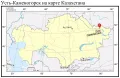 Усть-Каменогорск на карте Казахстана
