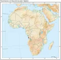 Река Кванза и её бассейн на карте Африки