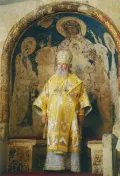 Патриарх Алексий II на горнем месте в алтаре Успенского собора в Москве
