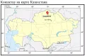 Кокшетау на карте Казахстана
