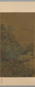 Ли Сысюнь. Плывущие лодки и павильоны у реки. Копия эпохи Сун