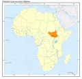 Южный Судан на карте Африки