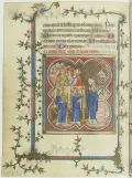 Коронация короля Франции Людовика IX. Миниатюра из Часослова королевы Жанны II Наваррской. 1330–1340