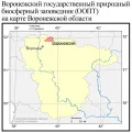 Воронежский заповедник (ООПТ) на карте Воронежской области