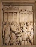 Император Марк Аврелий совершает жертвоприношение перед храмом Юпитера Капитолийского. Ок. 176–182