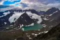 Каровое озеро Тарфала на горе Кебнекайсе в Скандинавских горах (Швеция)
