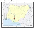Асаба на карте Нигерии