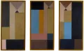 Софи Тойбер-Арп. Триптих. Вертикально-горизонтальная композиция с треугольниками. 1918