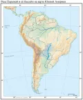 Река Парагвай и её бассейн на карте Южной Америки