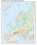 Западные Альпы на карте зарубежной Европы