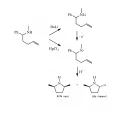 Анодный стереоконтроль реакции циклизации непредельного амина