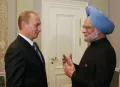 Президент России Владимир Путин и премьер-министр Индии Манмохан Сингх. Санкт-Петербург. 2006