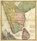 Карта Малабарского и Коромандельского берегов Индии, а также острова Цейлон. 1733