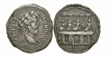 Монета Марка Аврелия с изображением обряда лектистерния, серебро. Александрия. 167–168