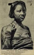 Портрет татуированной молодой женщины кадувео (мбайа) из Рио-Набилеке
