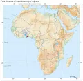 Река Вольта и её бассейн на карте Африки