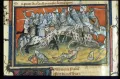 Битва при Оре 29 сентября 1364. Миниатюра из рукописи Жана Кювелье «Песнь о Бертране дю Геклене». Ок. 1380–1392