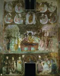 Успение Богоматери. Фрески западной стены церкви Святой Троицы. Монастырь Сопочани. 1263–1268