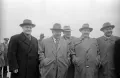 Руководители Советского государства встречают председателя Президиума Верховного Совета СССР Климента Ворошилова после возвращения из КНР