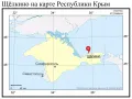 Щёлкино на карте Республики Крым