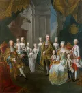 Мартин ван Майтенс (младший). Франц I Стефан и Мария Терезия с их одиннадцатью детьми. 1764–1765