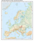 Западные Карпаты на карте зарубежной Европы