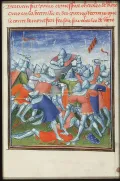 Битва при Оре 29 сентября 1364. Миниатюра из Хроник Фруассара. Ок. 1410