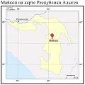 Майкоп на карте Республики Адыгея