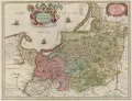Карта Пруссии (Вармия отмечена голубым). Из книги: Blaeu J. Atlas Maior