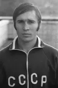Игрок сборной команды СССР по футболу Евгений Ловчев. 1973