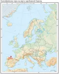 Кантабрийские горы на карте зарубежной Европы