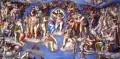 Микеланджело. Страш­ный суд. Фрагмент фрески ал­тар­ной сте­ны Сик­стин­ской ка­пел­лы. 1536–1541
