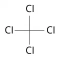 Структурная формула четырёххлористого углерода