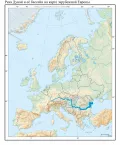 Река Дунай и её бассейн на карте зарубежной Европы