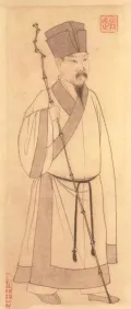 Чжао Мэнфу. Портрет Су Ши. Фрагмент из альбома с поэмой «Ода Красной скале». 1301
